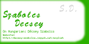 szabolcs decsey business card