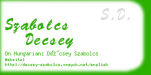 szabolcs decsey business card